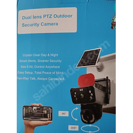 Sim Kartlı 4G Solar PTZ Dual Lens Panaromik Sirenli Alarmlı Kablosuz Güvenlik Kamerası