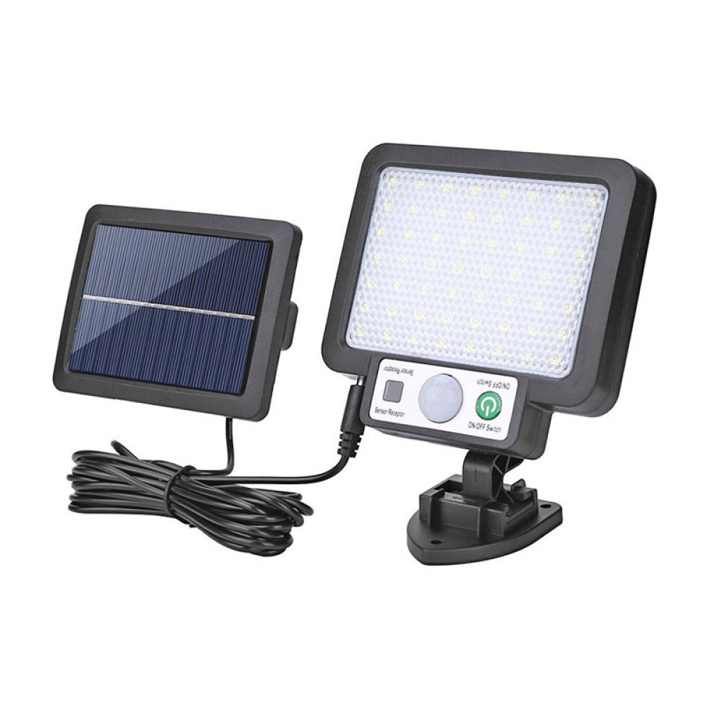 AYRI GÜNEŞ PANELLİ HAREKET SENSÖRLÜ ÜÇ MODLU 56 LED SOLAR DUVAR LAMBASI