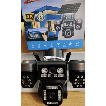 Gerçek 4 Kameralı 2 Güneş Panelli SOLAR PTZ SİM KART DESTEKLİ e-sim GECE GÖRÜŞLÜ GÜVENLİK KAMERASI